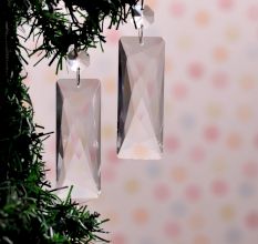 Decorative Crystal Faceted Glass Christmas Ornaments in Set of 20